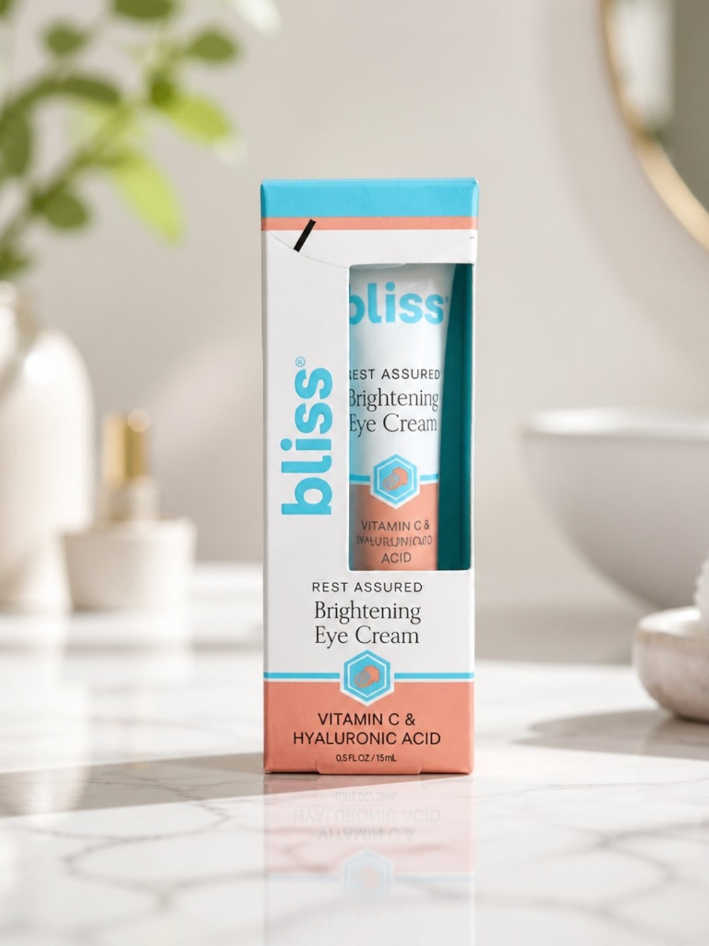 Bliss Rest Assured Brightening Eye Cream Vitamin C & Hyaluronic Acid NWT